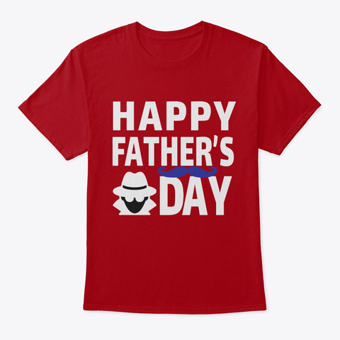 Happy Father's Day 2020,Face Mask Design Deep Red T-Shirt Front