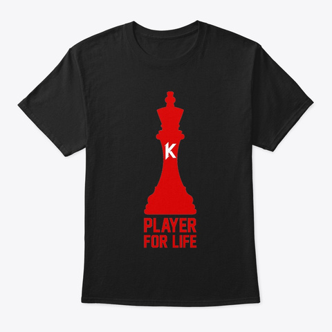 Kontra Chess: Player For Life! Black T-Shirt Front