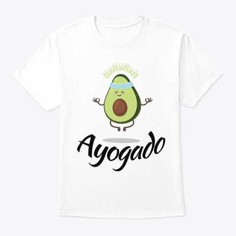 Ayogado | Yoga Avocado White T-Shirt Front