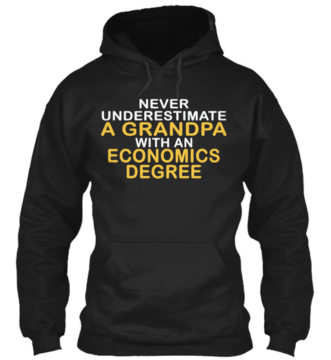 Economics Degree Grandpa Hat Black T-Shirt Front
