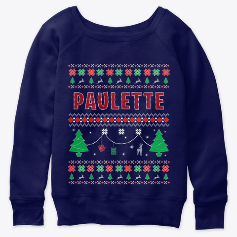 Ugly Xmas Themed Gift For Paulette Navy  T-Shirt Front