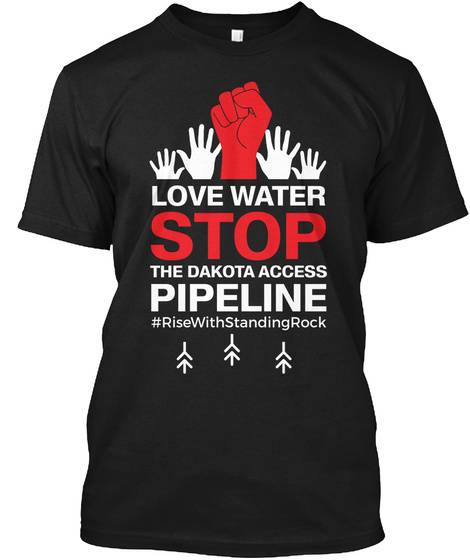 Save Water Save Life Tshirt Black T-Shirt Front