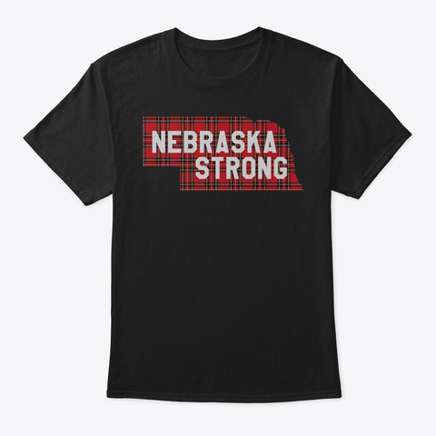 Nebraska Strong Nebraskastrong Plaid Tsh Black T-Shirt Front