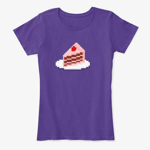 Slice Of Life   A Piece Of Cake! Purple T-Shirt Front