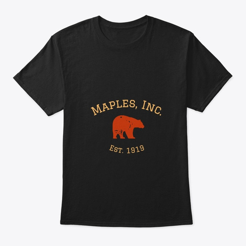 Maples Inc. Walking Bear Black T-Shirt Front