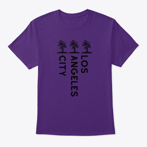 3 Palms La  Purple T-Shirt Front