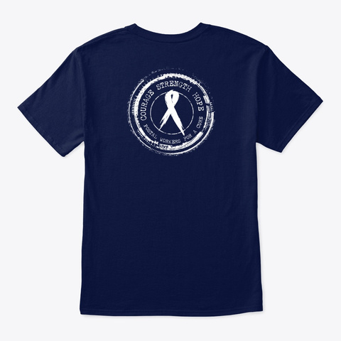 Stamp Out Breast Cancer   Postal Workers Navy áo T-Shirt Back