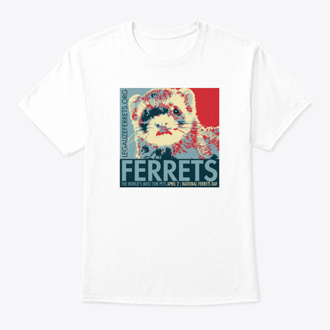 National Ferret Day   Retro White T-Shirt Front