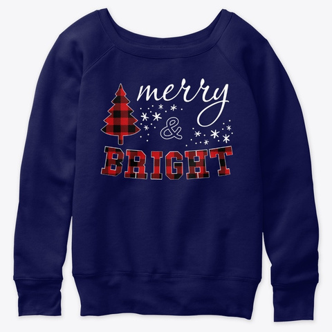Christmas Gifts For Women Red Plaid Merr Navy  Kaos Front