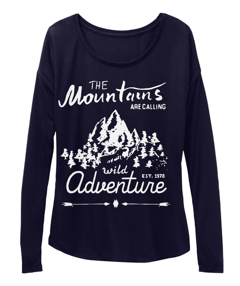 The Mountains Are Calling Wild Adventure Est 1978 Midnight T-Shirt Front