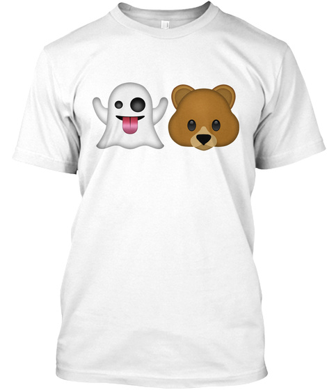 Ghost Bear 53 Emoji White T-Shirt Front