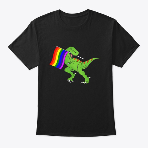 T Rex Gay Pride Lgbt Month 2018 T Shirt Black T-Shirt Front