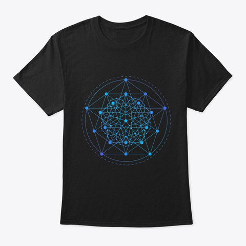 Sacred Geometry Teal Penta Star Black T-Shirt Front