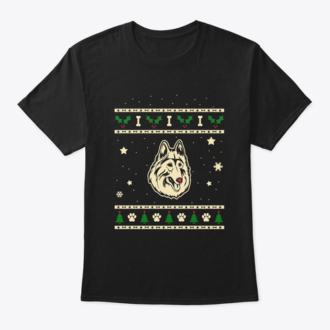 Christmas Belgian Tervuren Shepherd Gift Black T-Shirt Front