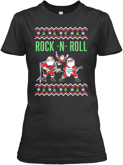 Rock N Roll Christmas Shirt-santa Rocks