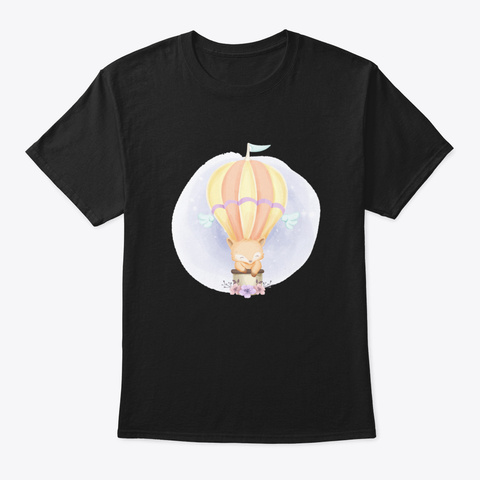 Baby Foxy Balloon Flying On The Sky Black áo T-Shirt Front