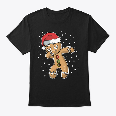 Dabbing Cookie Gingerbread Dab Merry Black T-Shirt Front