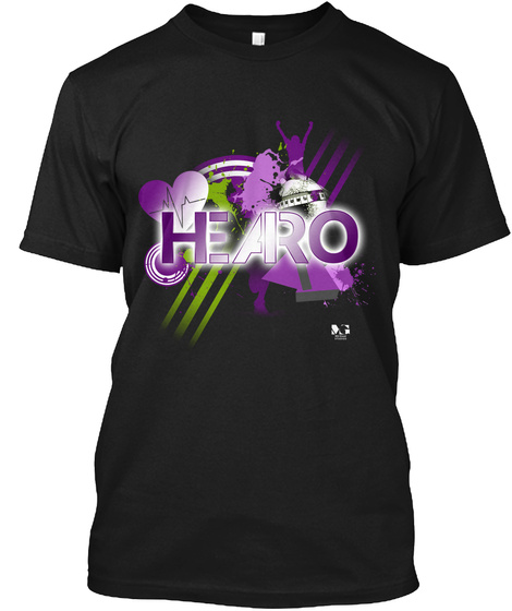 H.E.A.R.O. T Shirt Black T-Shirt Front