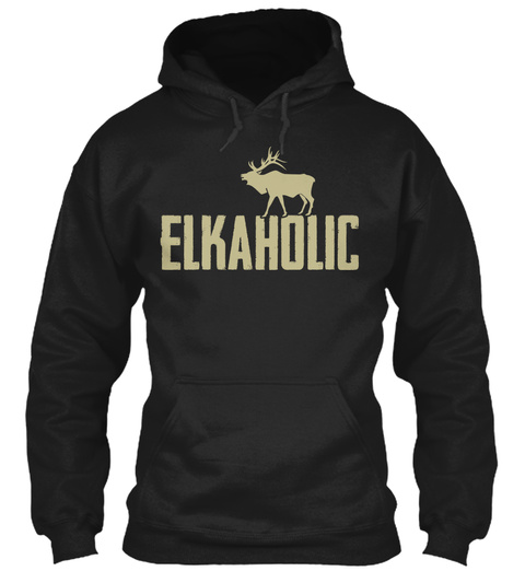 Elkaholic  Black T-Shirt Front