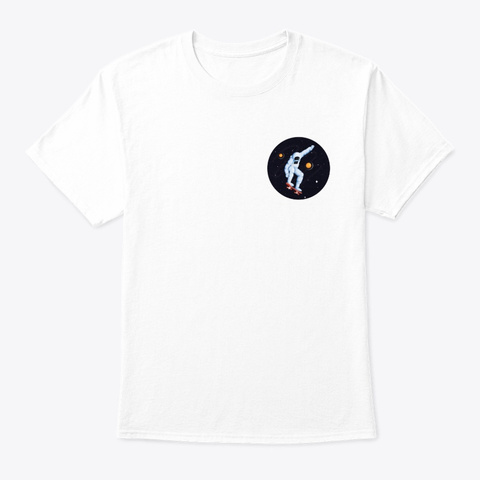 Skating Astronaut White T-Shirt Front