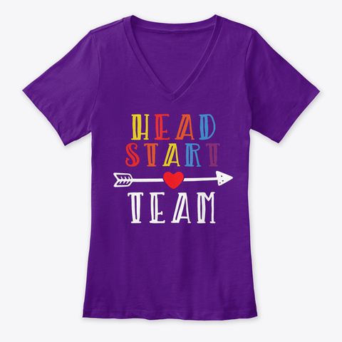 Head Start Crew Teacher Early Childhood Team Purple  T-Shirt Front