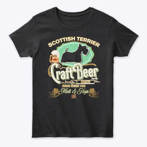 Scottish Terrier Gifts Dog Beer Lover Black T-Shirt Front