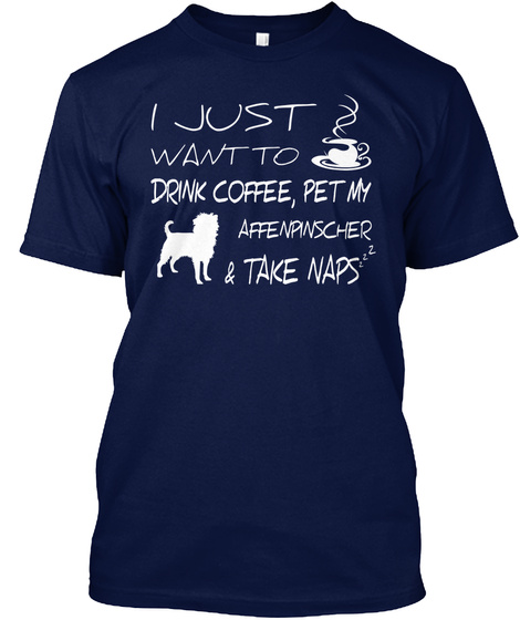 Pet My Australian Shepherd Navy T-Shirt Front