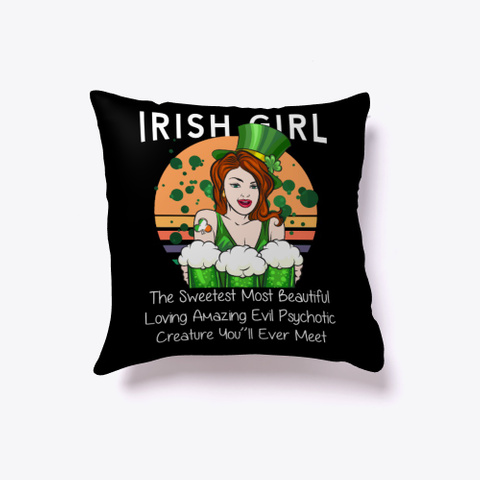 Funny Irish Girl Womens St Patricks Day Black T-Shirt Front