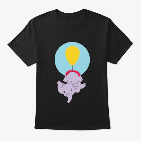 Baby Elephant B0jk6 Black T-Shirt Front
