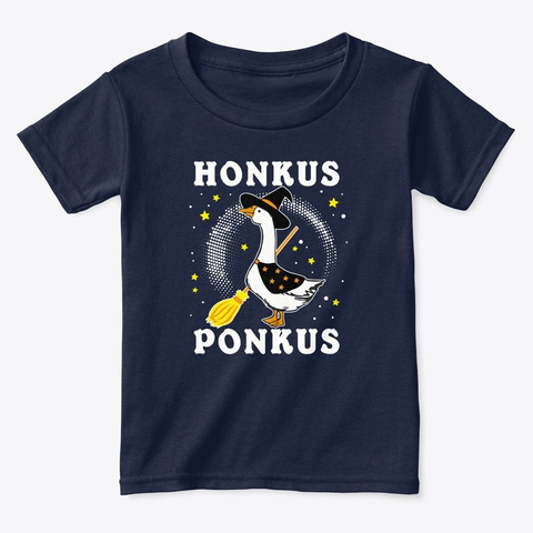 Honkus Ponkus Goose Meme Witch Hat Duck  Navy  T-Shirt Front