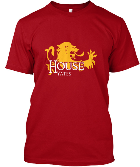 Yates Family House   Lion Deep Red T-Shirt Front
