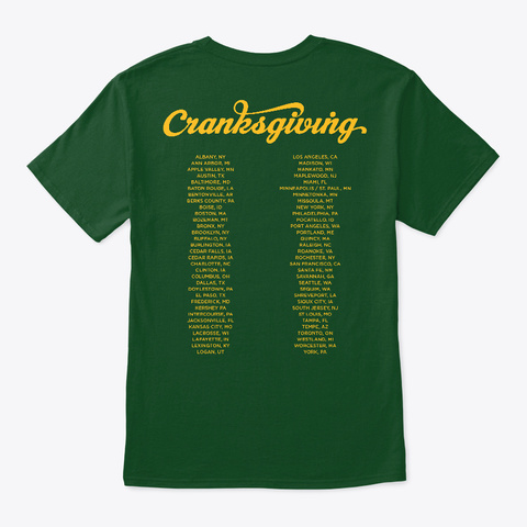 Cranksgiving 2018 Deep Forest T-Shirt Back