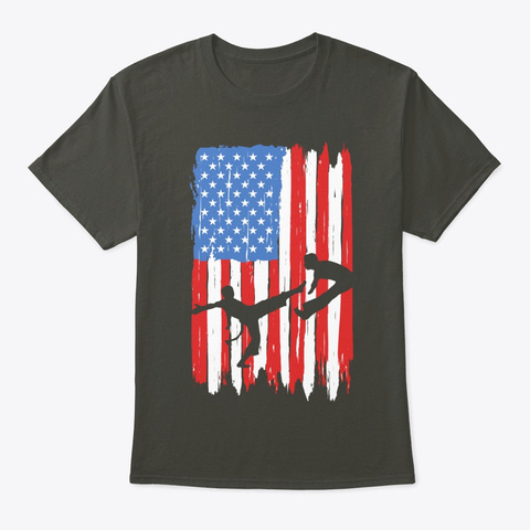 Us Flag Capoeira Smoke Gray T-Shirt Front