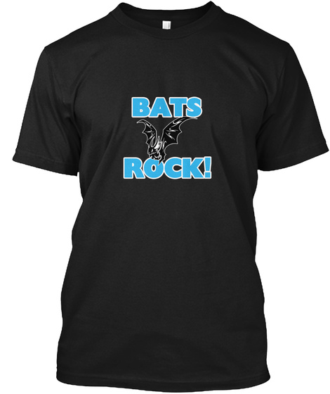 Bats Rock! Black T-Shirt Front