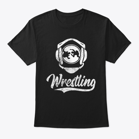 Wrestling Headgear Mats Black T-Shirt Front