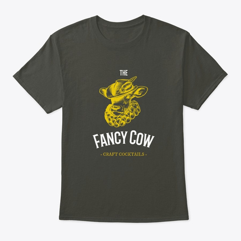 The Fancy Cow Craft Cocktails Smoke Gray T-Shirt Front