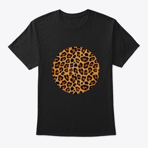 Leopard Moon Black T-Shirt Front