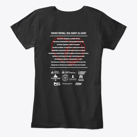 Blitzalytics' All Heart Charity Apparel  Black T-Shirt Back