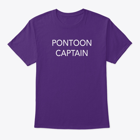 Pontoon Captain Design Funny Boating Purple T-Shirt Front