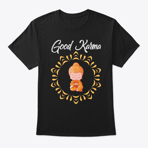 Funny Little Buddha Gift Black T-Shirt Front