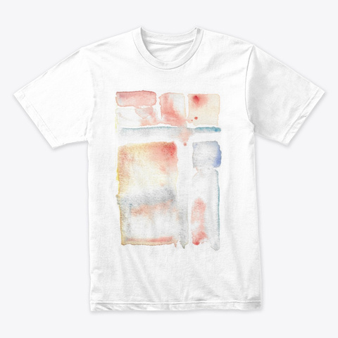 Squares, Watercolours, Artistic White T-Shirt Front