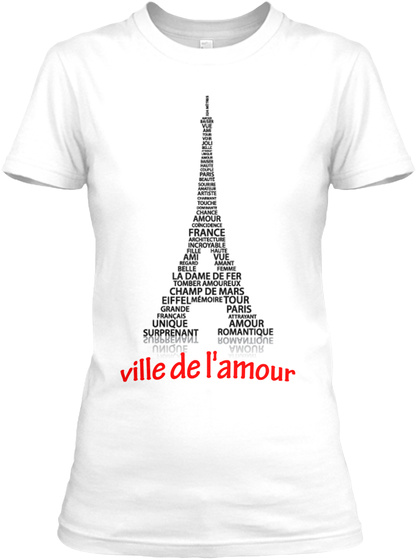 Paris  White T-Shirt Front