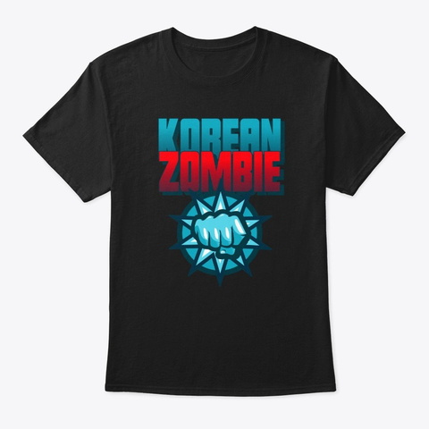 Korean Zombie Fist Punch Black T-Shirt Front