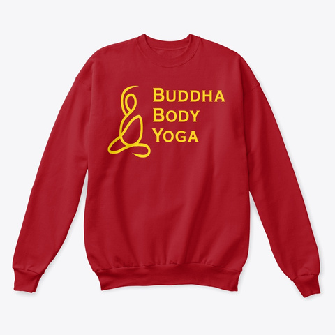 Buddha Body Yoga Logo Tees Deep Red  T-Shirt Front
