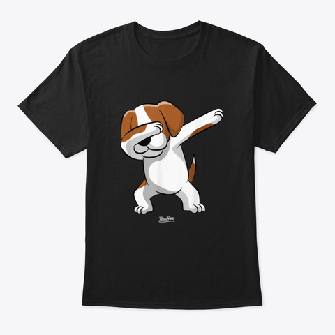 Dabbing Beagle Novelty Black áo T-Shirt Front