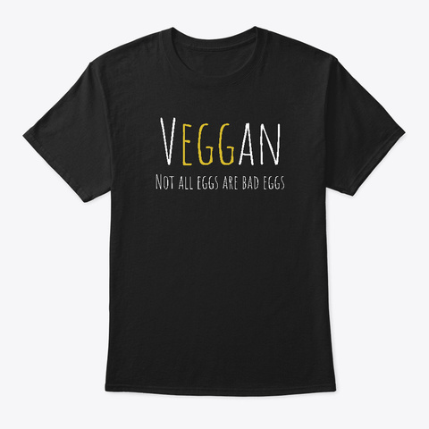 Funny Veggan Definition For Vegans Black T-Shirt Front