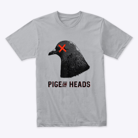 Pigeon Heads Logo Heather Grey T-Shirt Front
