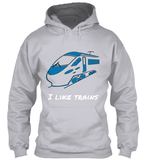 I Like Trains Ash T-Shirt Front