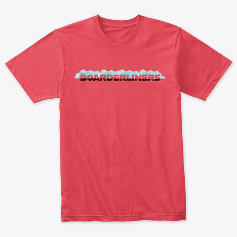 The Boarderliners Merch'  Vintage Red T-Shirt Front