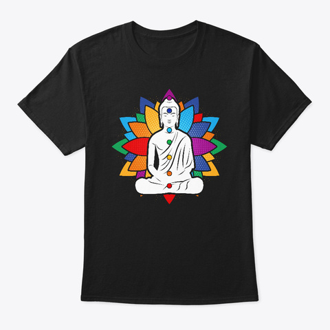 Buddha Shirt Chakra Meditation Black T-Shirt Front